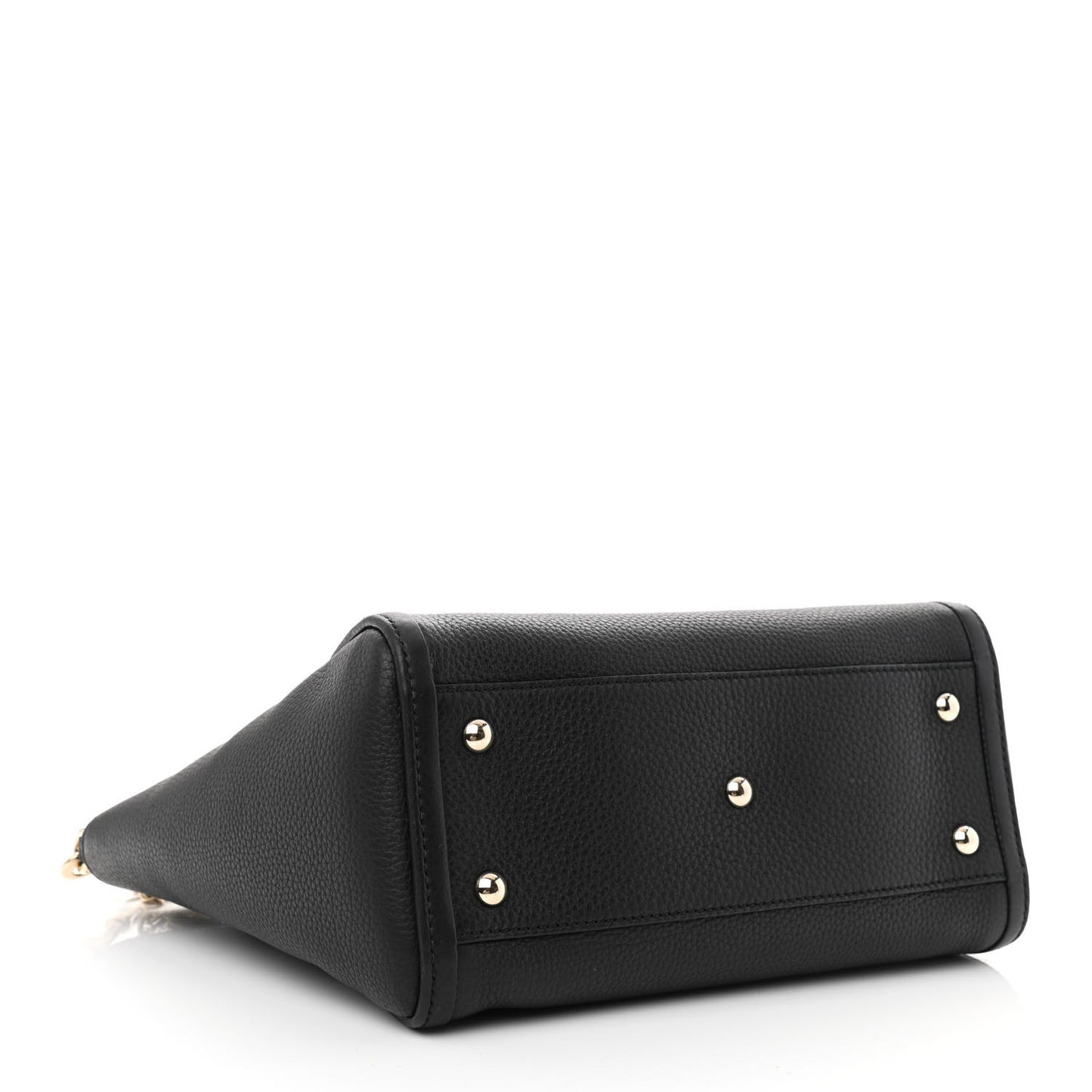 Pebbled Calfskin Small Soho Top Handle Bag Black
