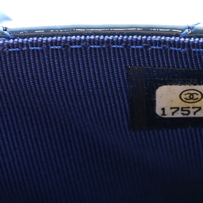 Chanel Patent Quilted Wallet On Chain WOC Blue 8 of 12