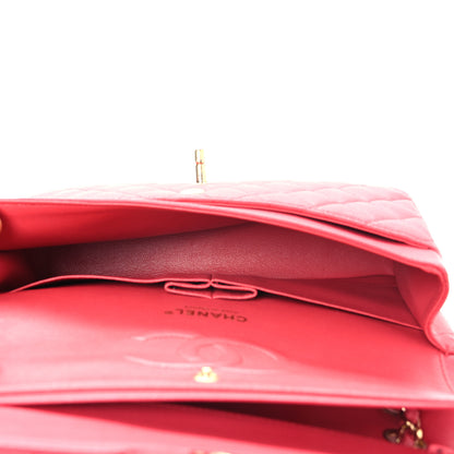 Chanel Caviar Quilted Medium Double Flap Dark Pink 5 of 12
