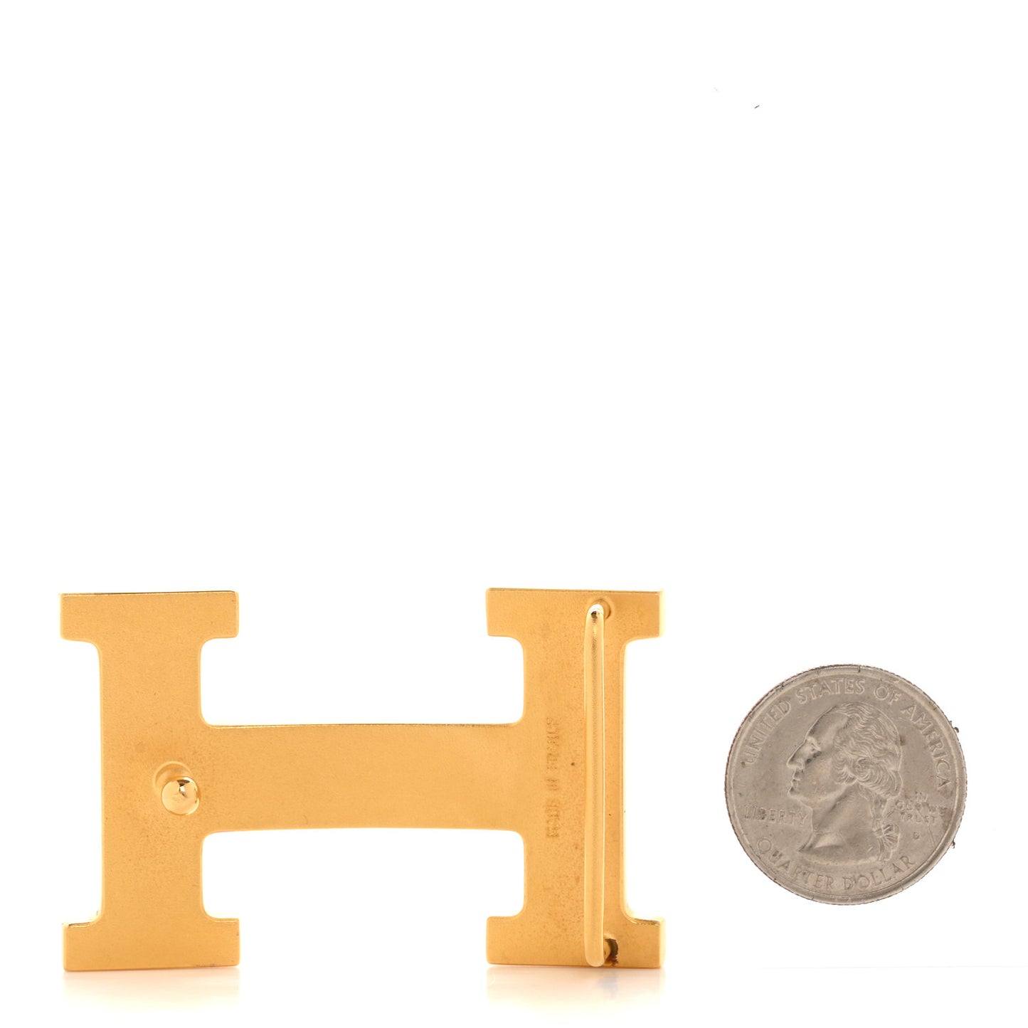 Polished 32mm H Belt Buckle Gold