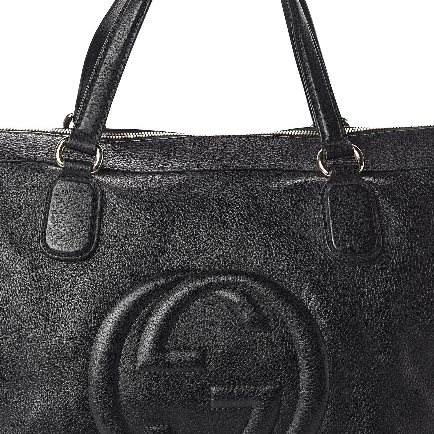 Gucci Pebbled Calfskin Large Soho Top Handle Bag Black 6 of 8