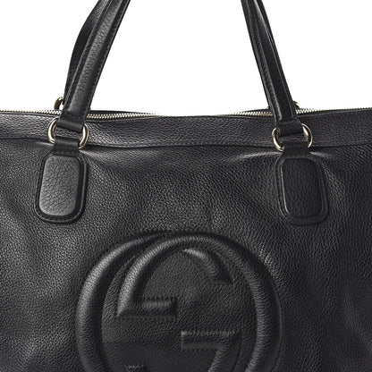 Gucci Pebbled Calfskin Large Soho Top Handle Bag Black 6 of 8