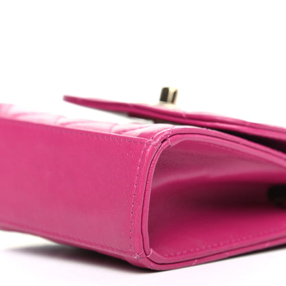 Chanel Lambskin Quilted Mini Trendy CC Clutch With Chain Fuchsia 9 of 11
