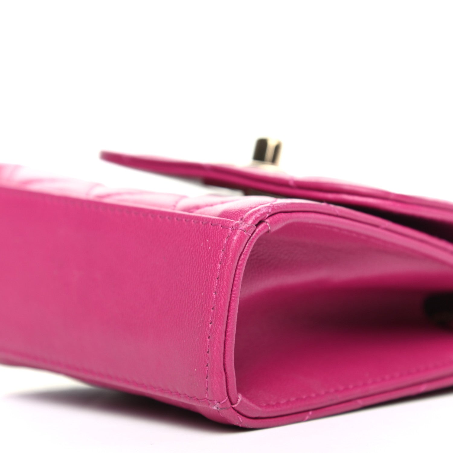 Chanel Lambskin Quilted Mini Trendy CC Clutch With Chain Fuchsia 9 of 11