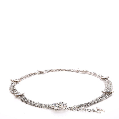 Chanel Crystal Multi Strand Chain CC Belt Silver 1 of 6