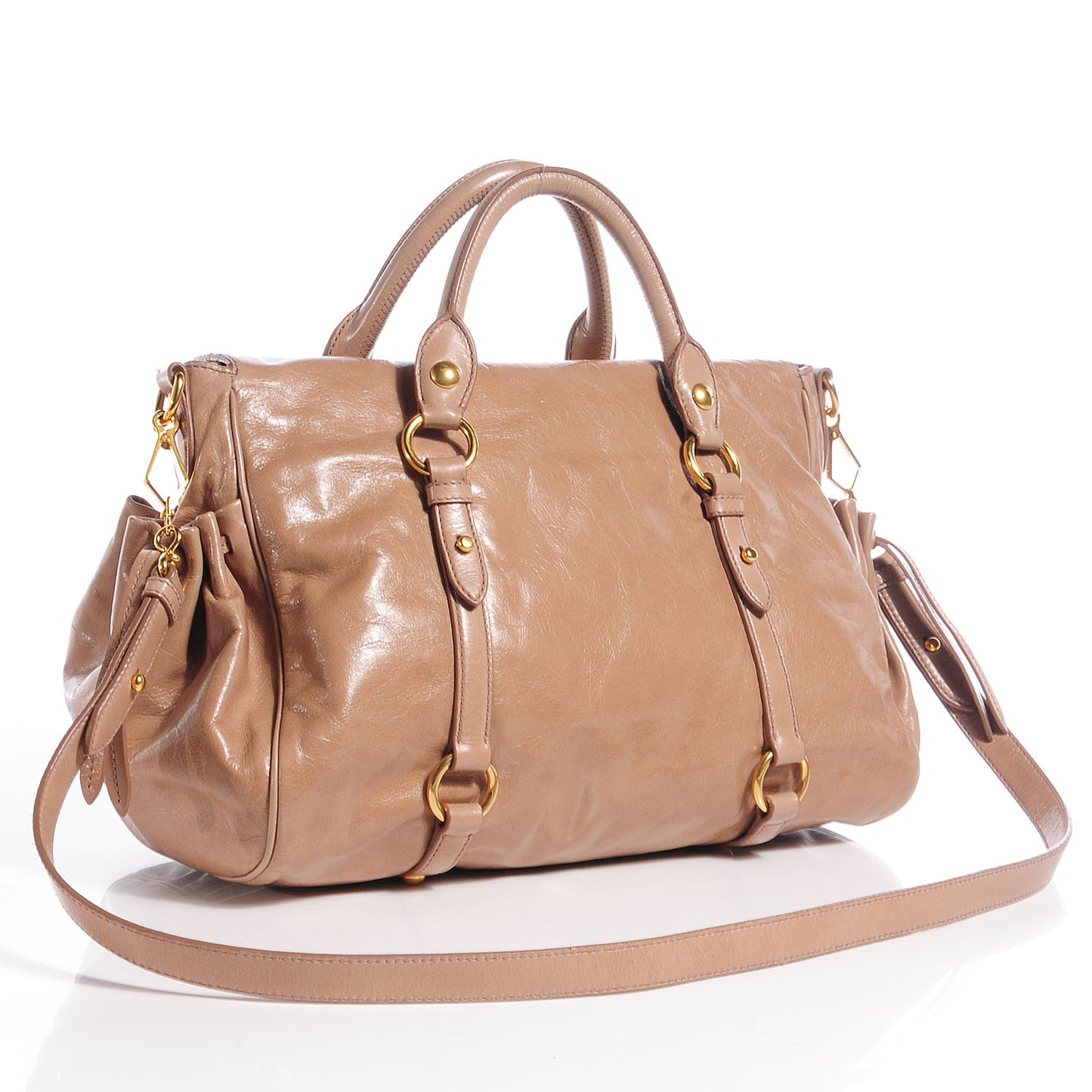 Vitello Lux Large Bow Bag Cammeo