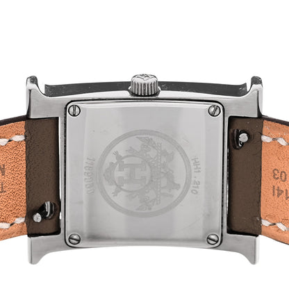 Hermes Stainless Steel Epsom 21mm Heure H Hour Quartz Watch Noir 4 of 4