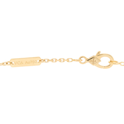 Van Cleef & Arpels 18K Yellow Gold Diamond Yellow Mother of Pearl Vintage Alhambra Pendant Necklace 5 of 5