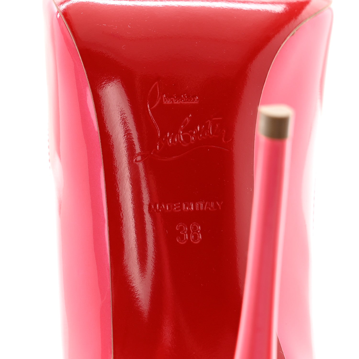 Christian Louboutin Metallic Patent Fluo Hot Chick 100 Pumps 38 Florida 6 of 10