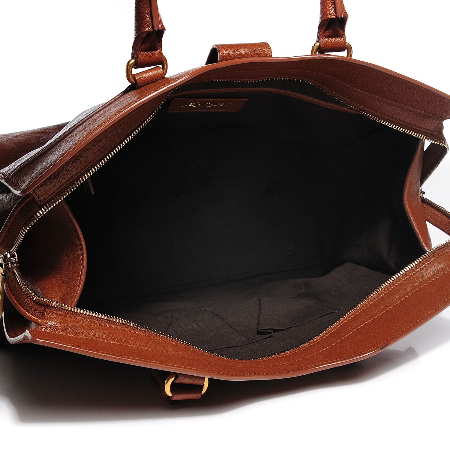 Saint Laurent Leather Medium Cabas Chyc Whiskey 5 of 9