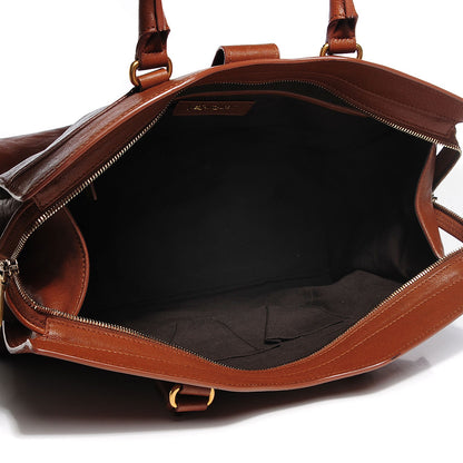 Saint Laurent Leather Medium Cabas Chyc Whiskey 5 of 9