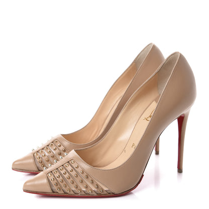 Christian Louboutin Kid Bareta 100 Pumps 38 Nude Light Gold 3 of 9