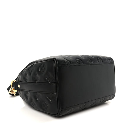 Louis Vuitton Lambskin Embossed Monogram Speedy 22 Bandouliere Black 4 of 9