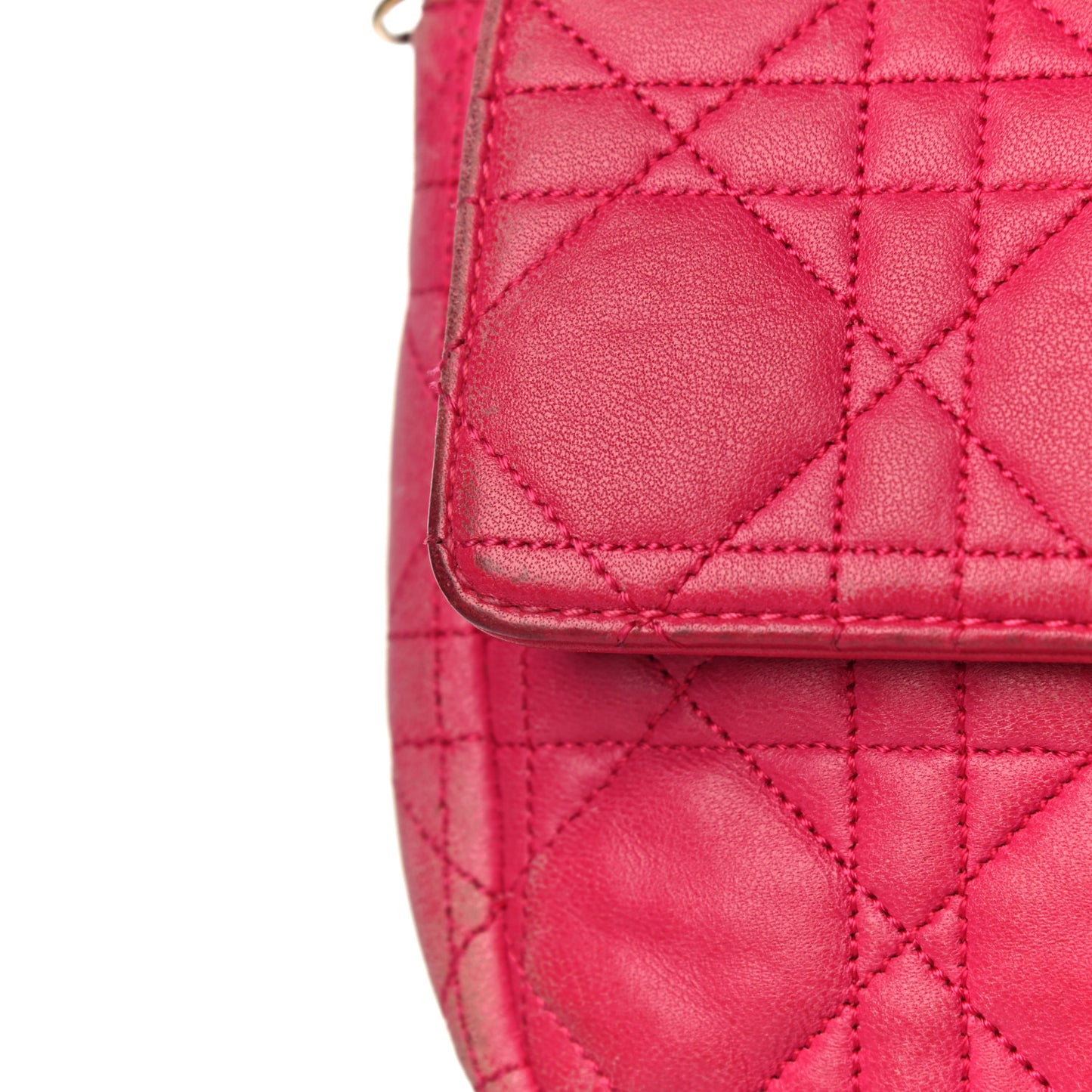 Lambskin Cannage Miss Dior Promenade Pouch Fuchsia