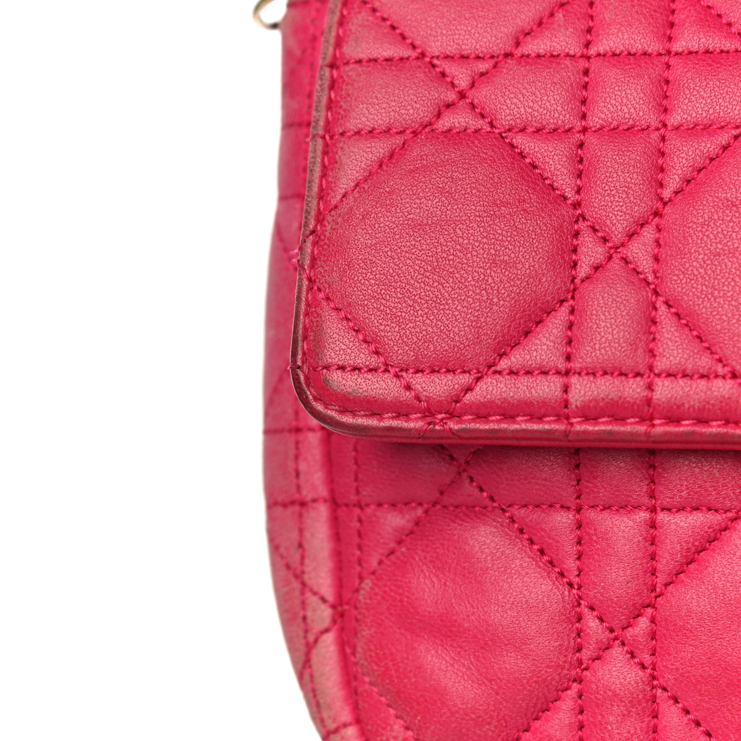 Christian Dior Lambskin Cannage Miss Dior Promenade Pouch Fuchsia 22 of 30