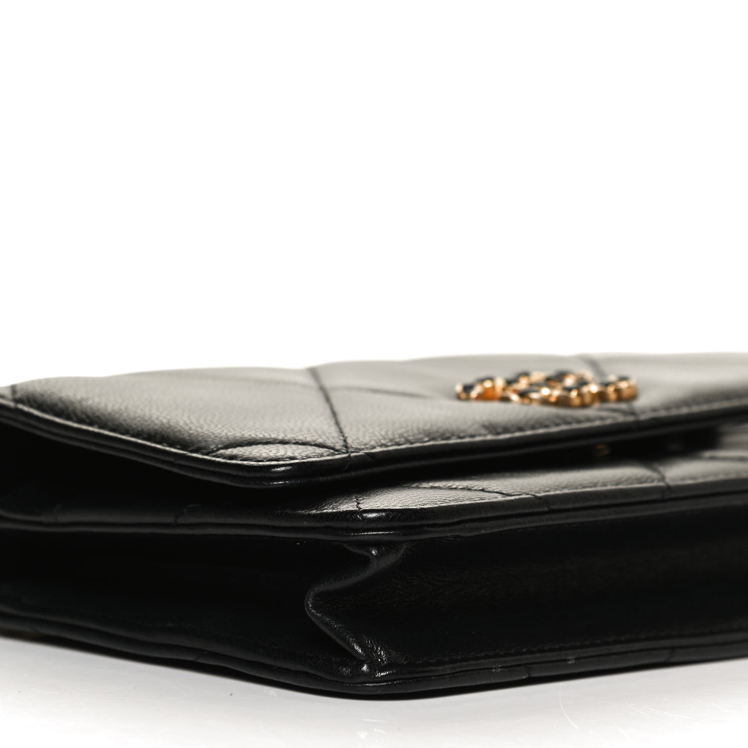 Chanel Goatskin Quilted Chanel 19 Wallet On Chain WOC Black 8 of 12