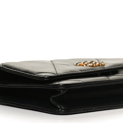 Chanel Goatskin Quilted Chanel 19 Wallet On Chain WOC Black 8 of 12
