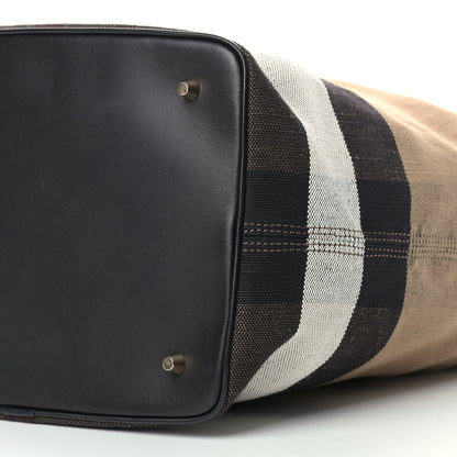 Burberry Canvas Mega Check Medium Ashby Hobo Black 10 of 12