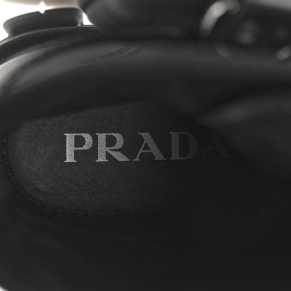 Prada Spazzolato Rois Re-Nylon Metal Triangle Logo Monolith Pouch Pocket 55mm Boots 39.5 Black 9 of 9