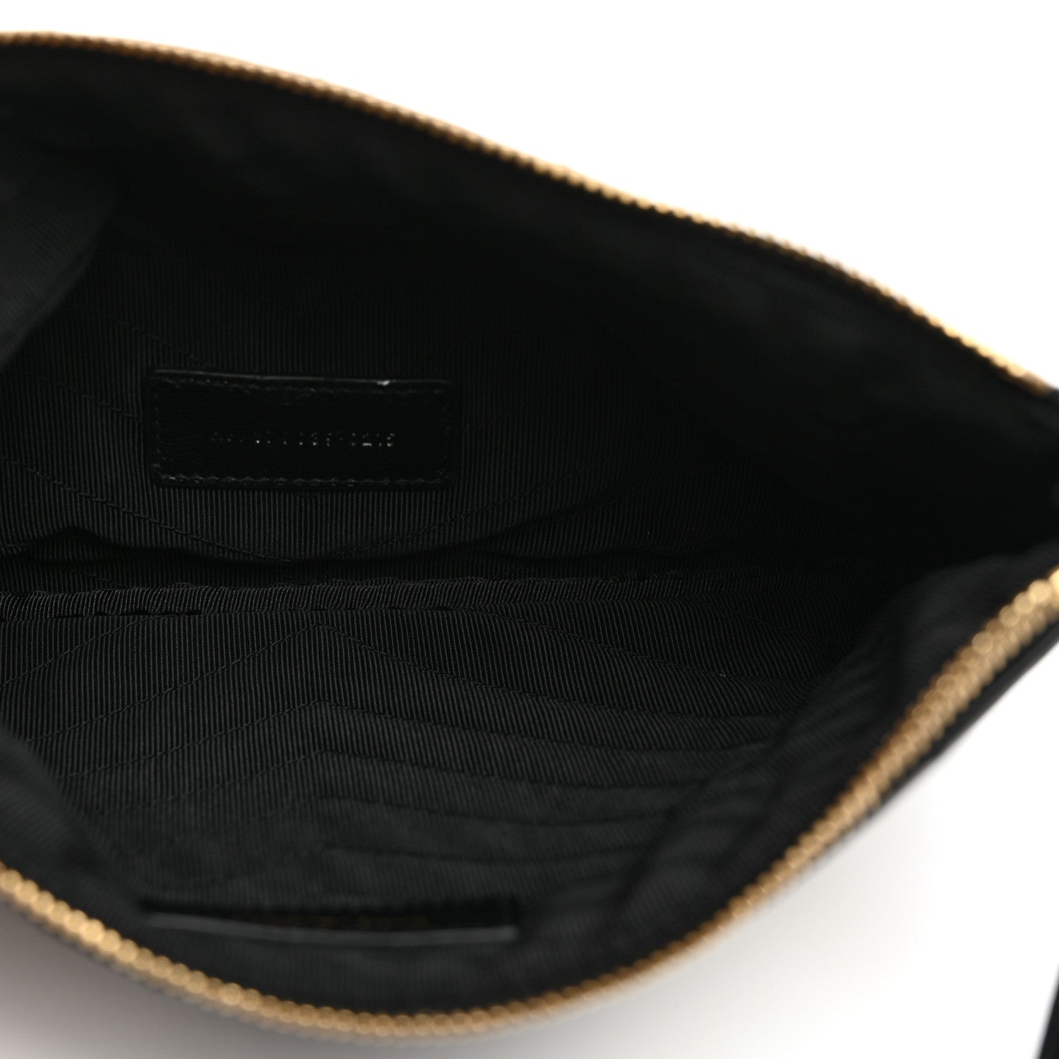 Saint Laurent Calfskin Matelasse Chevron Monogram A5 Wristlet Black 5 of 7