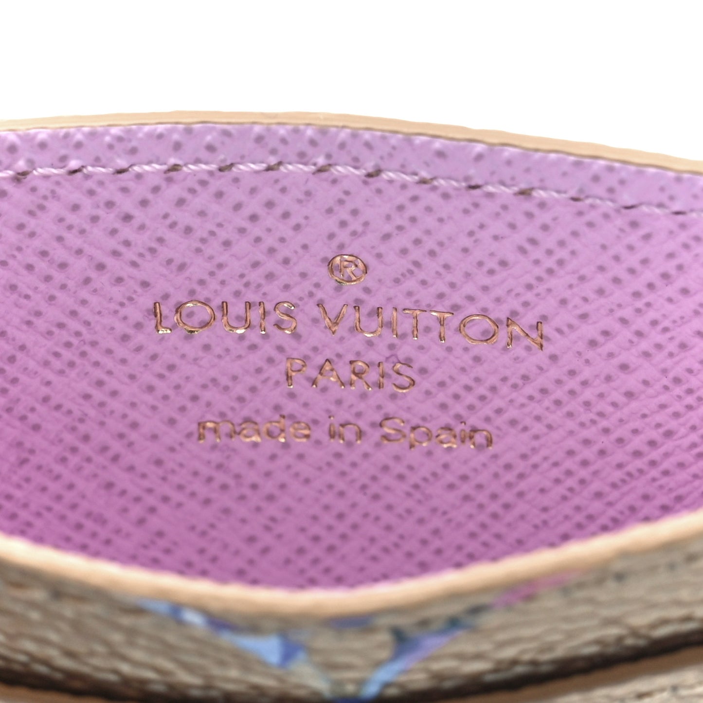 Metallic Monogram LV Garden Card Holder Gold