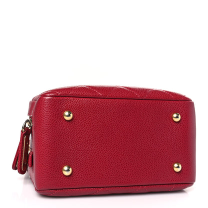 Chanel Caviar Quilted Mini Carry Around Bowling Bag Red 4 of 10