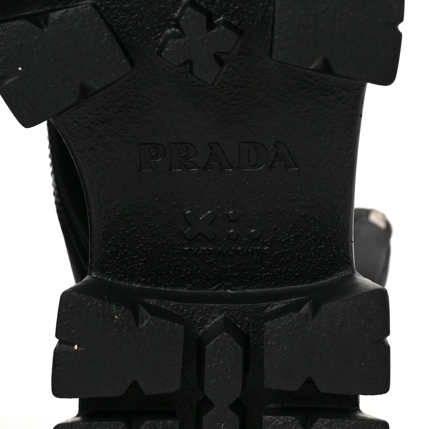 Prada Spazzolato Rois Nylon Metal Triangle Logo Monolith Pouch Pocket 55mm Boots 39 Black 6 of 8