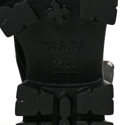 Prada Spazzolato Rois Nylon Metal Triangle Logo Monolith Pouch Pocket 55mm Boots 39 Black 6 of 8