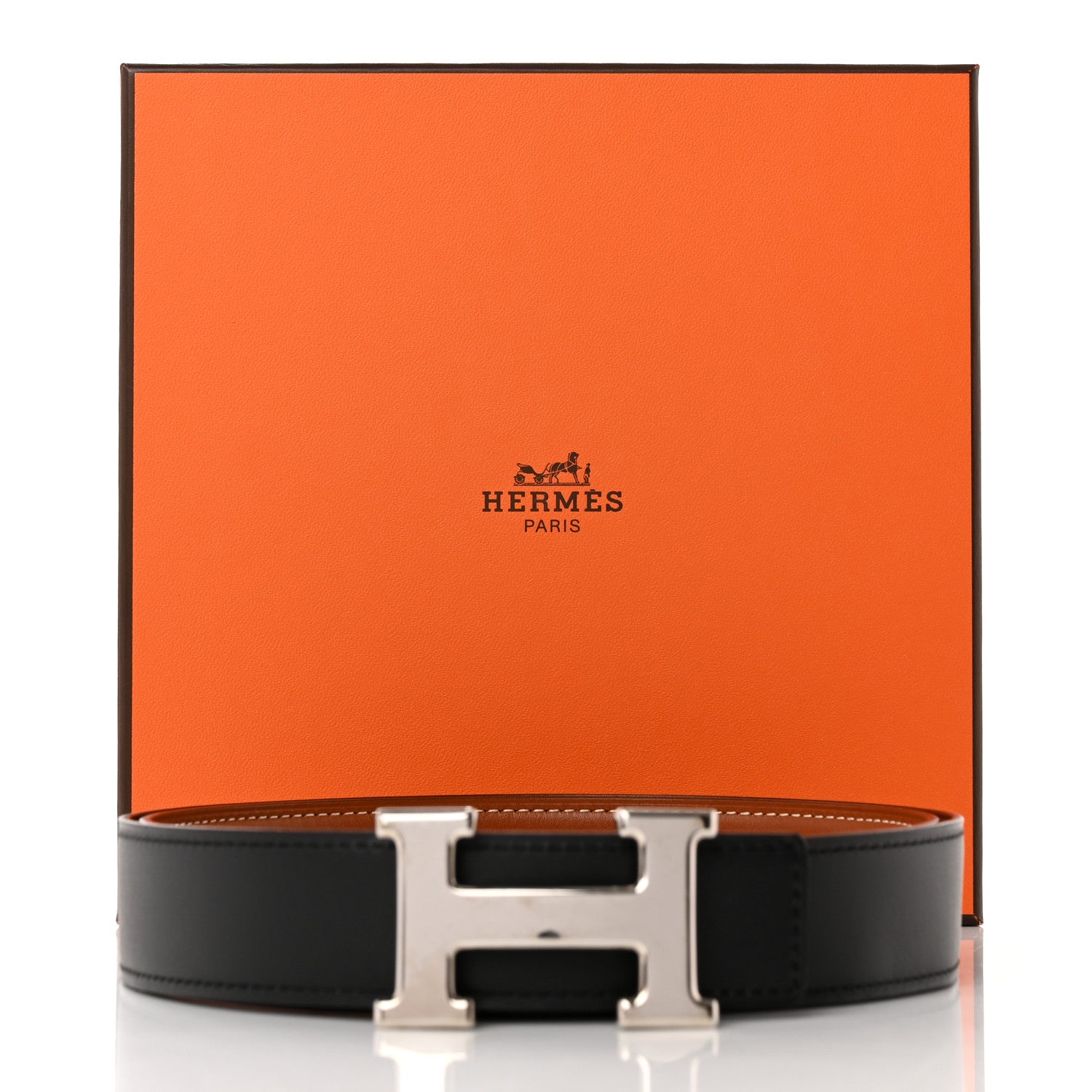 Hermes Box Swift 32mm H Belt Black Gold 8 of 8