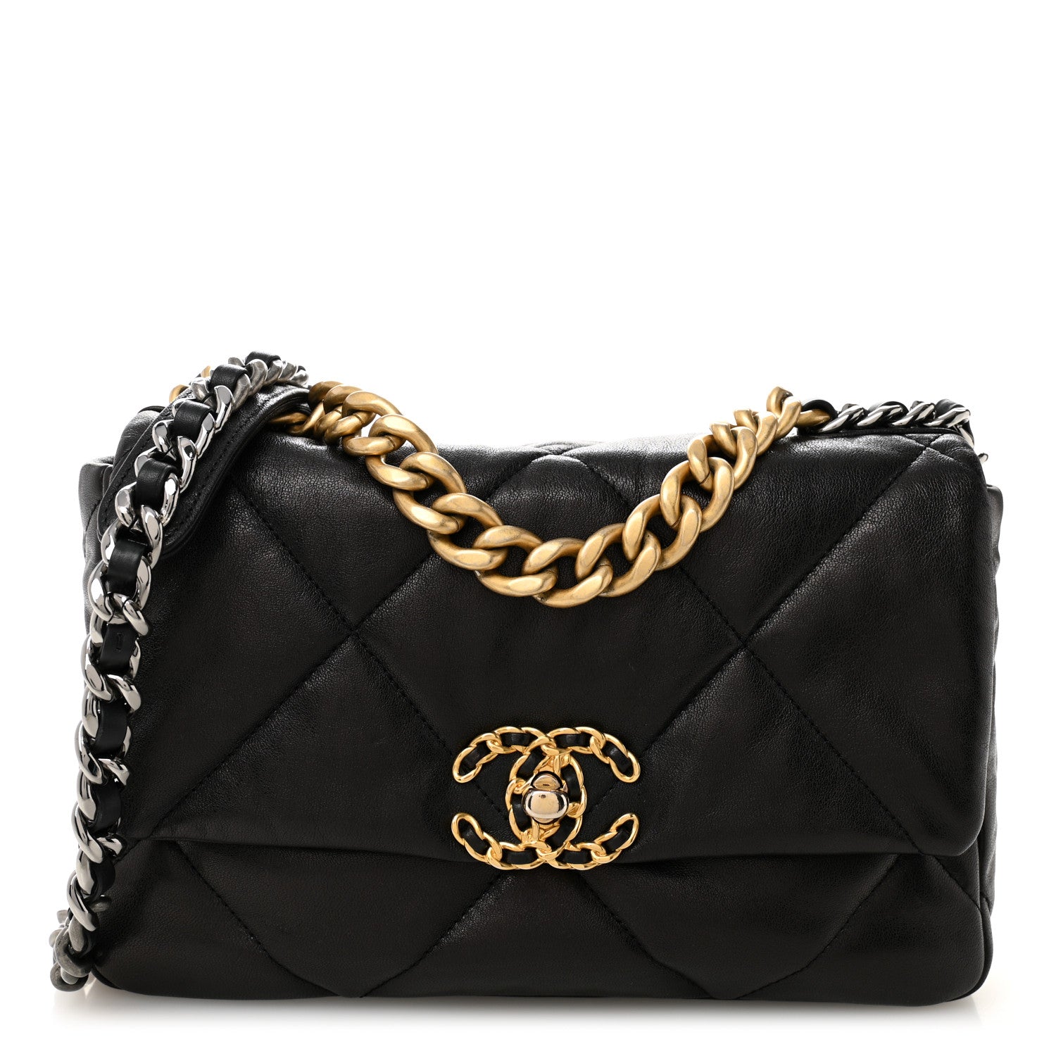 Chanel Lambskin Quilted Medium Chanel 19 Flap Black 1 of 11