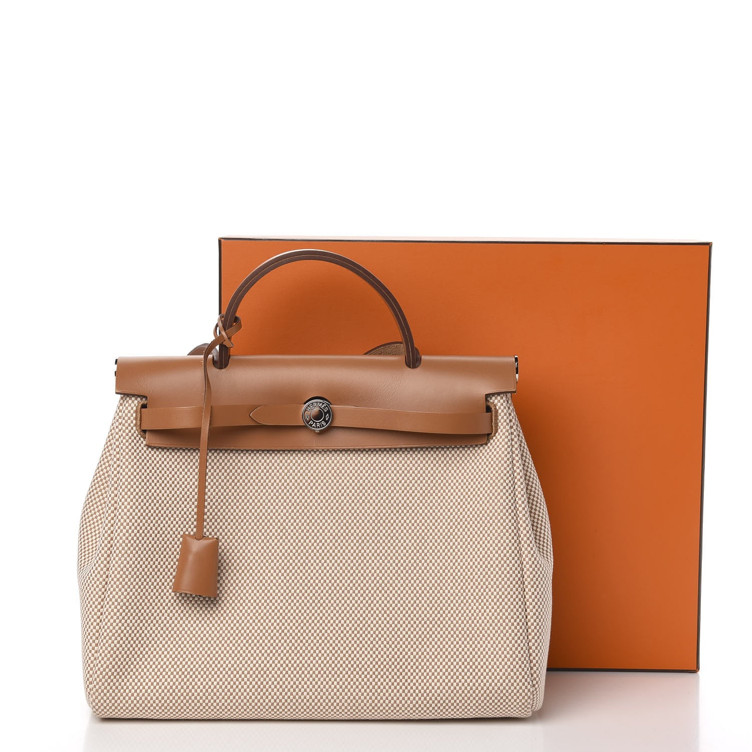 Hermes Vache Hunter Criss Viking Herbag Zip Retourne 31 PM Ecru Beige Naturel 11 of 11