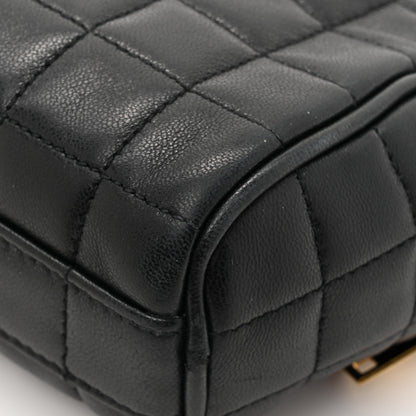 Saint Laurent Lambskin Carre Quilted Cassandre Mini Camera Bag Black 16 of 17