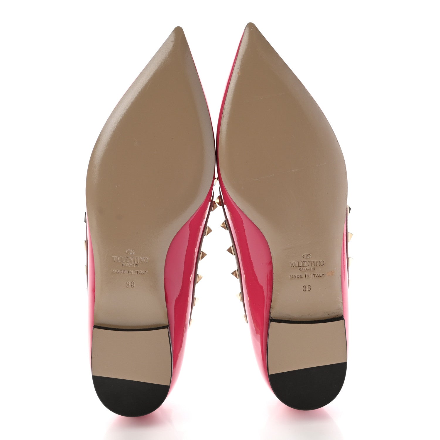 Valentino Garavani Patent Nappa Rockstud Ballerina Flats 38 Deep Fuxia Poudre 5 of 9