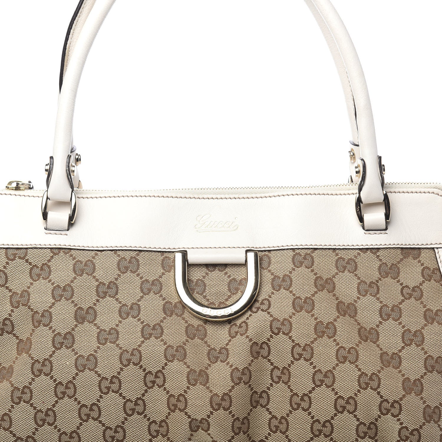 Gucci Monogram D Gold Ring Tote White 16 of 16