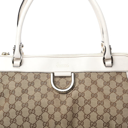 Gucci Monogram D Gold Ring Tote White 16 of 16