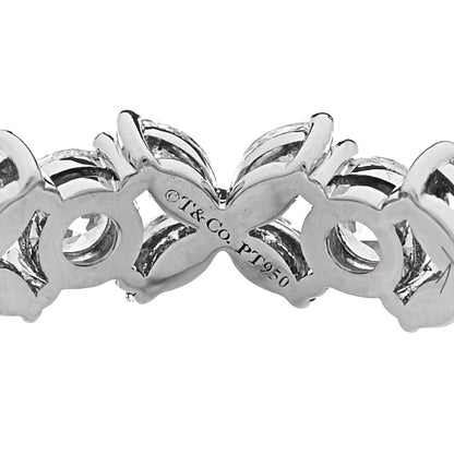 Tiffany Platinum Diamond Victoria Alternating Band Ring 55 7.25 4 of 5
