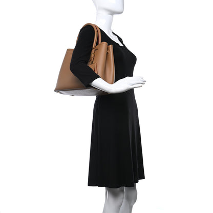 Prada Saffiano Cuir Small Double Bag Caramel Fuoco 2 of 16