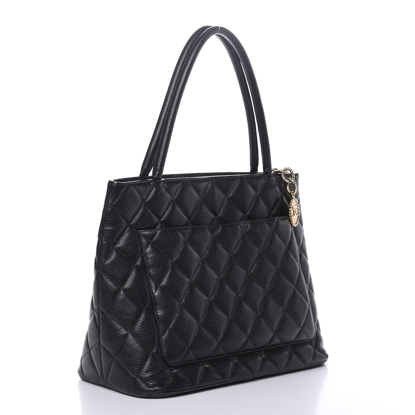 Caviar Quilted Medallion Tote Black