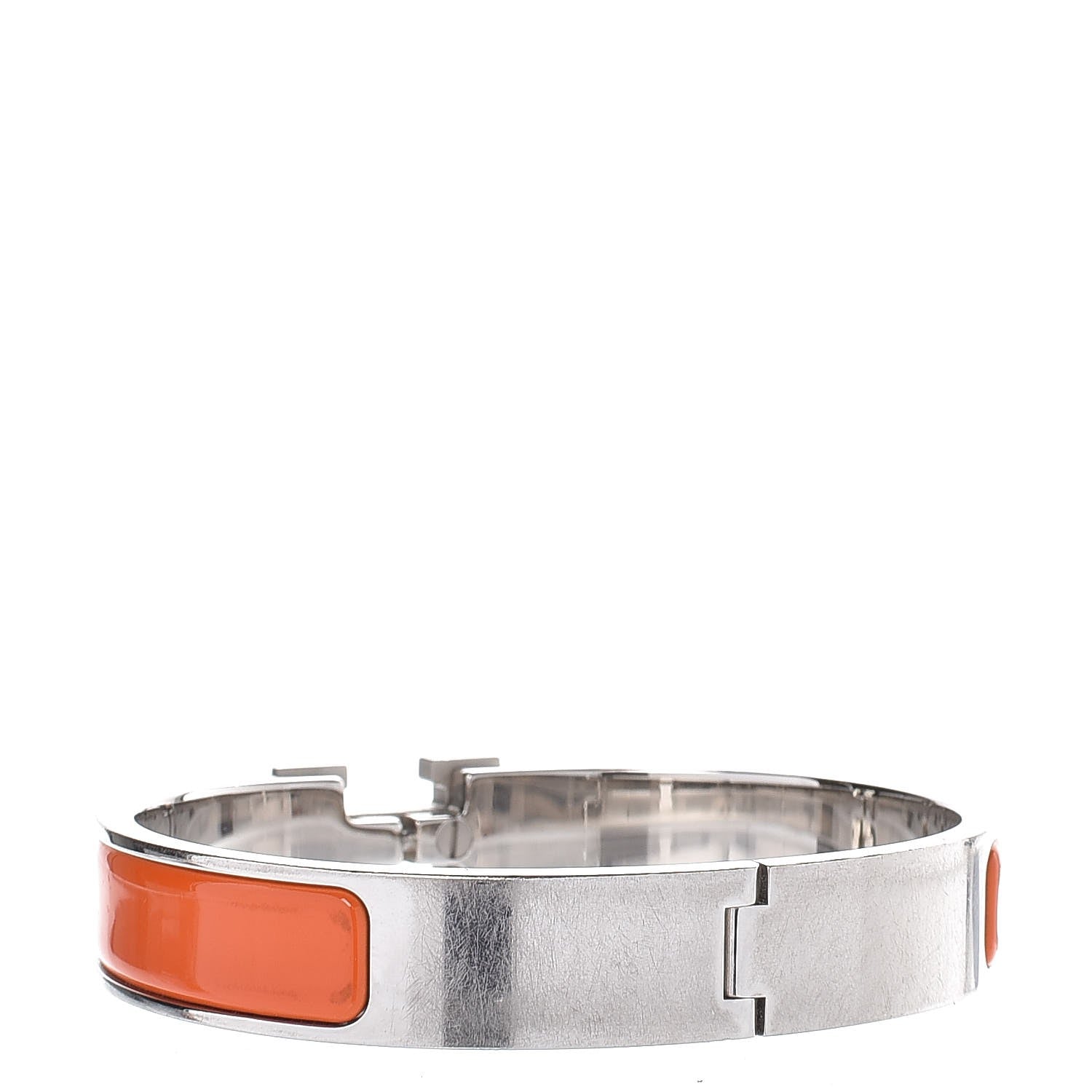 Hermes Enamel Narrow Clic Clac H Bracelet GM Orange 3 of 6