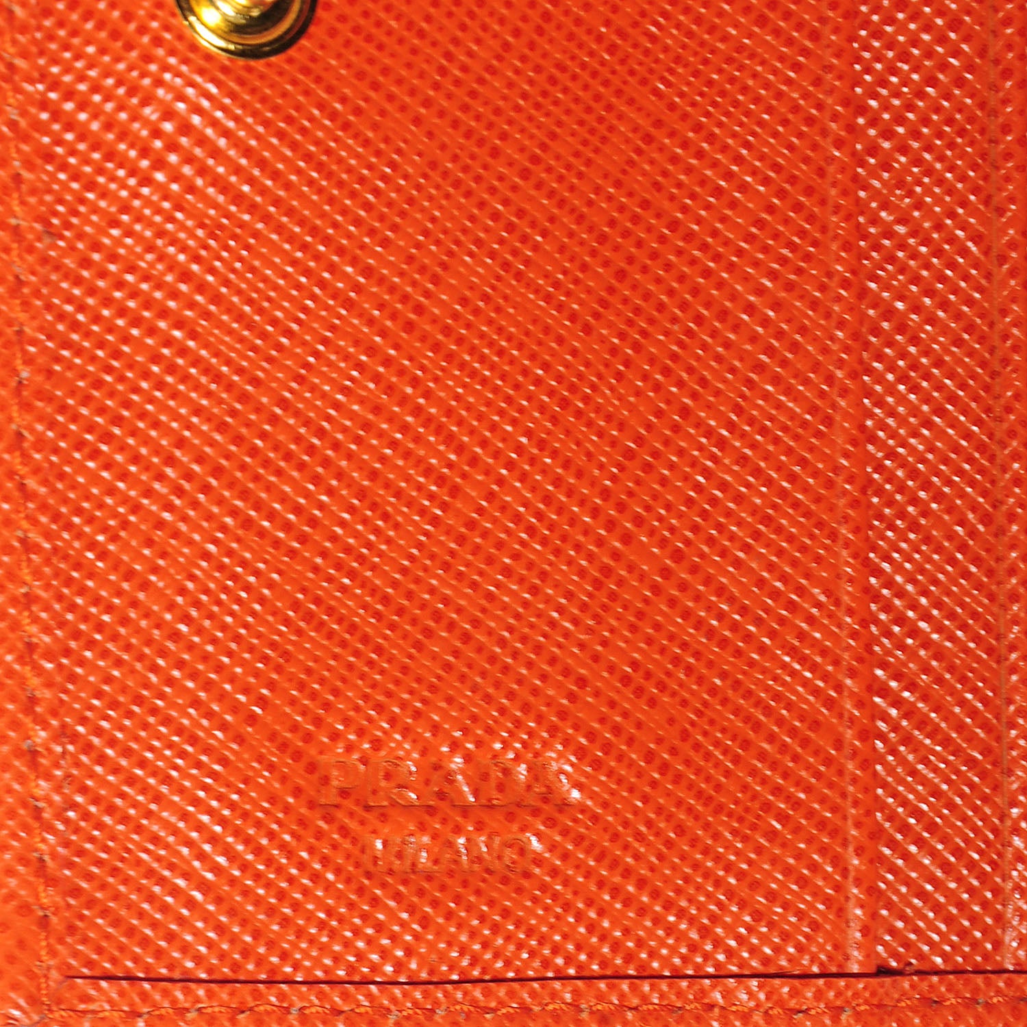 Prada Saffiano Metal Bi-Fold Wallet Papaya 6 of 8