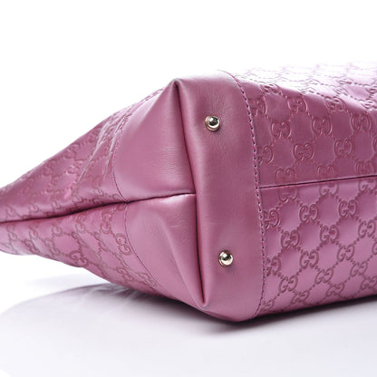 Gucci Metallic Soft Guccissima Large Heart Bit Charm Top Handle Tote Fresia Rose 5 of 15