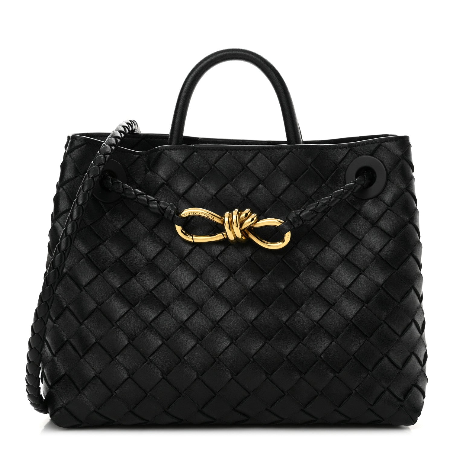Bottega Veneta Nappa Intrecciato Small Andiamo Shoulder Bag Black 1 of 14
