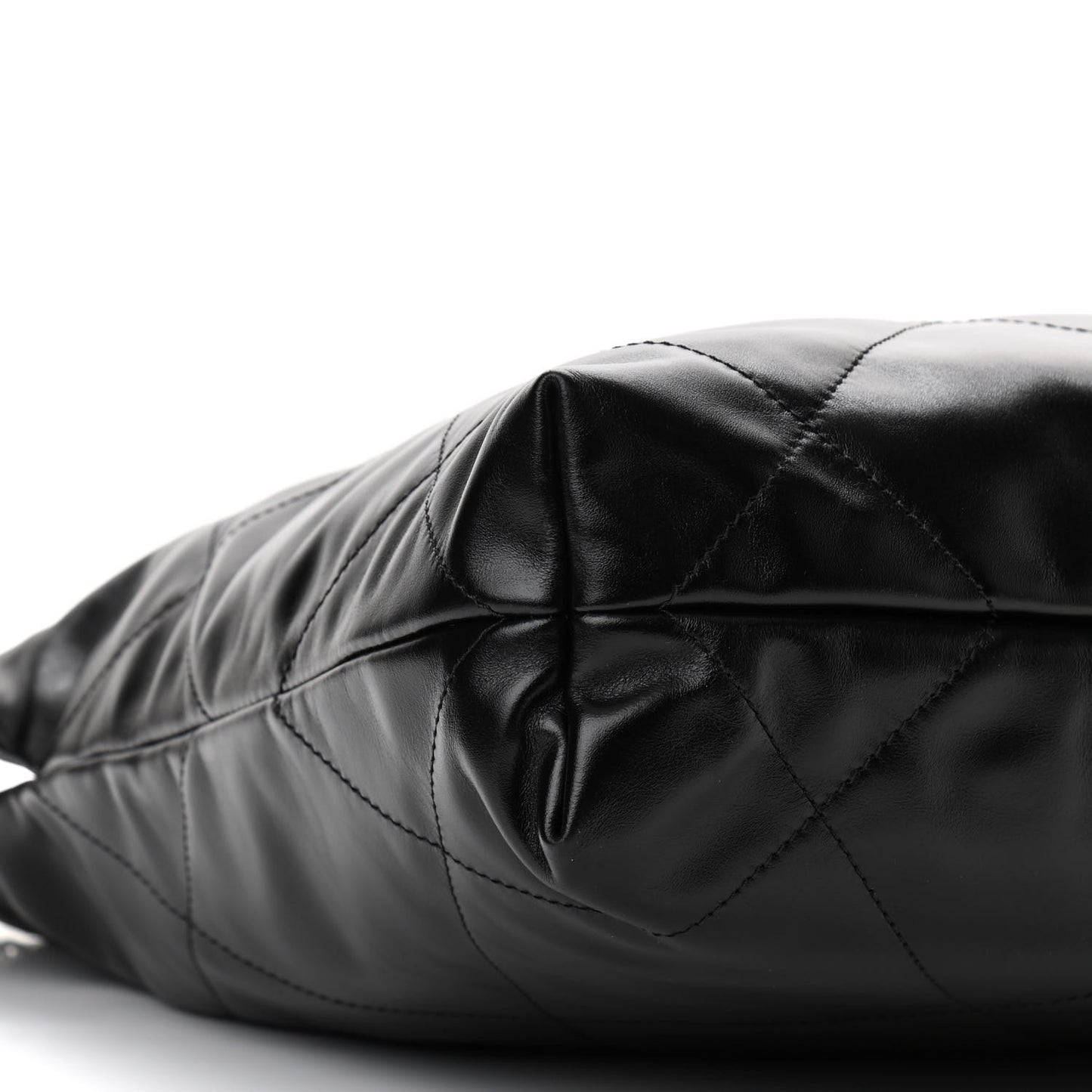 Shiny Calfskin Quilted Small Chanel 22 Black