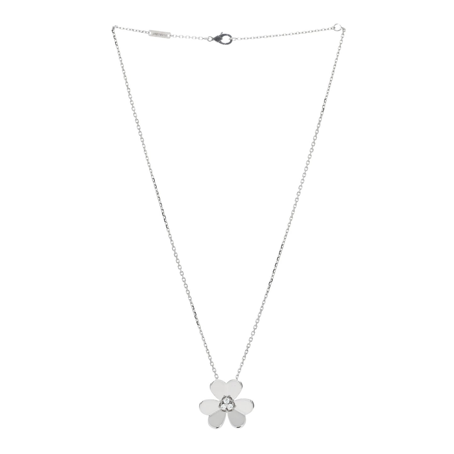 18K White Gold Diamond Large Frivole Pendant Necklace