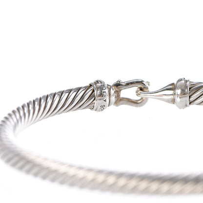 David Yurman Sterling Silver Diamond 5mm Cable Buckle Bracelet 4 of 5