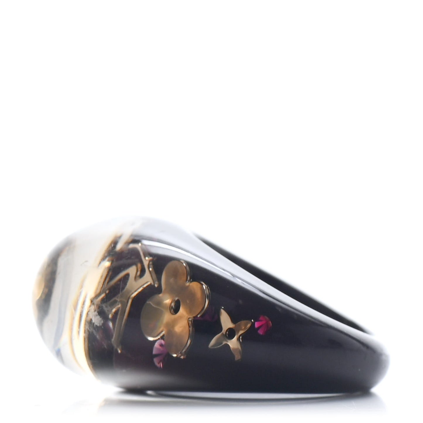 Resin Swarovski Crystal Inclusion Ring 6 Amarante