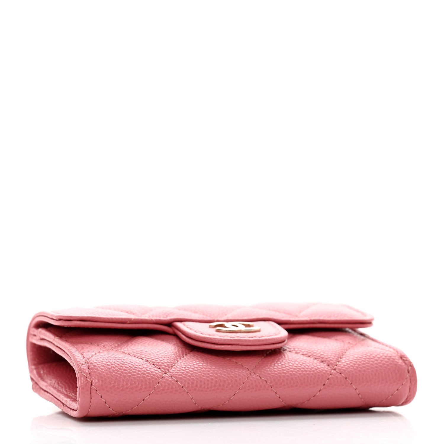 Chanel Caviar Quilted Flap Card Holder Wallet Pink 5 of 11