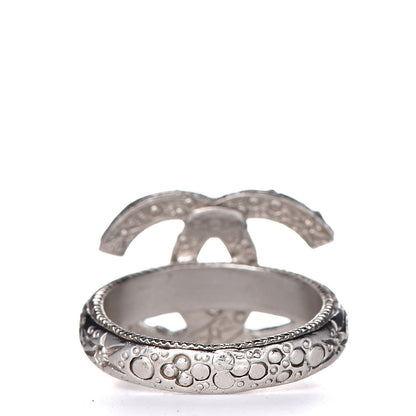Chanel Crystal CC Ring 6 Silver 3 of 4
