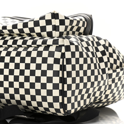 Saint Laurent Calfskin Checked Print Hunting Backpack Black White 9 of 11
