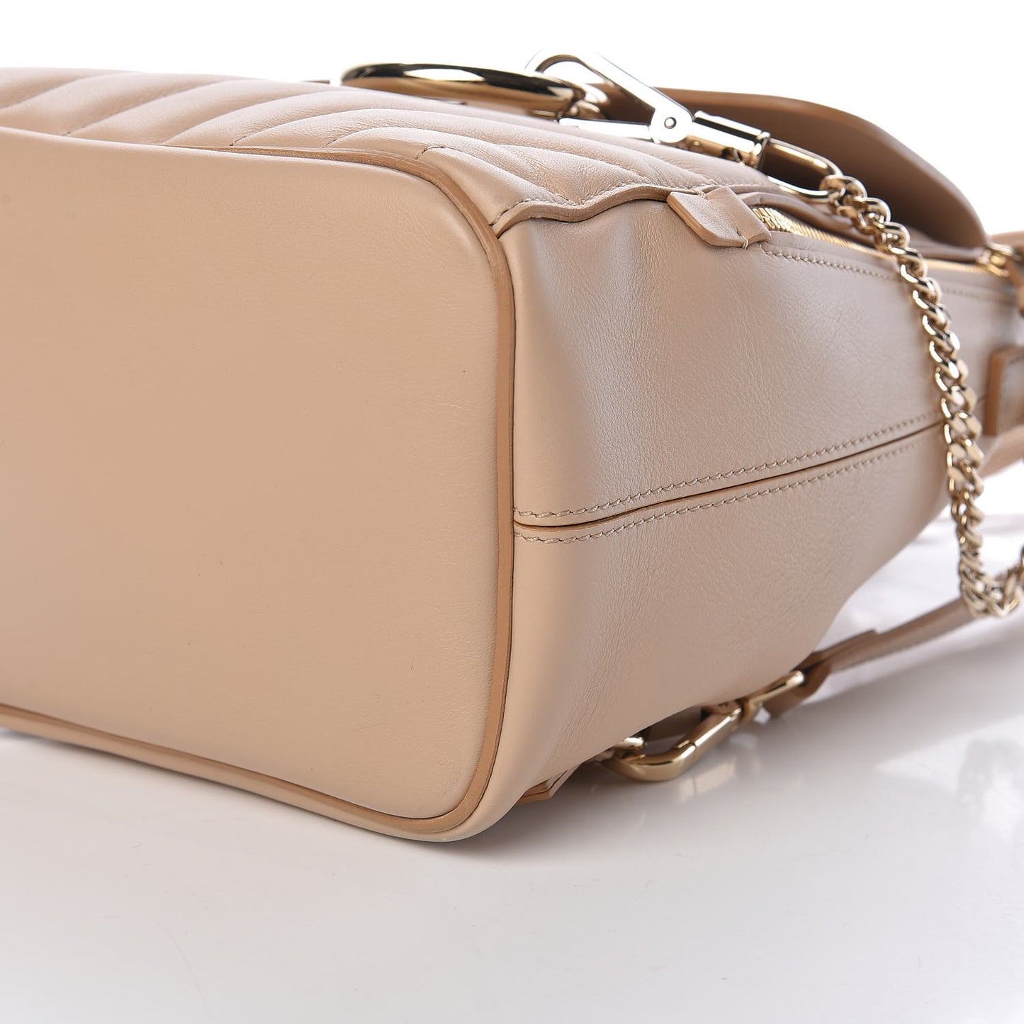 Calfskin Quilted Medium Faye Backpack Pearl Beige